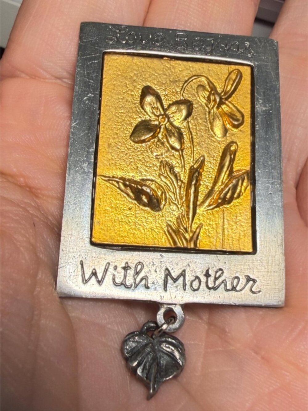 Marjolein Bastin Mother Brooch Vintage Love Begins With Mother Dangle - Picture 5 of 7